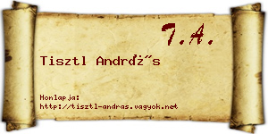 Tisztl András névjegykártya